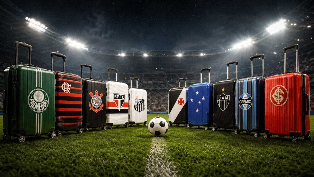 Malas e mochilas de times de futebol: leve sua paixão na viagem em 2026